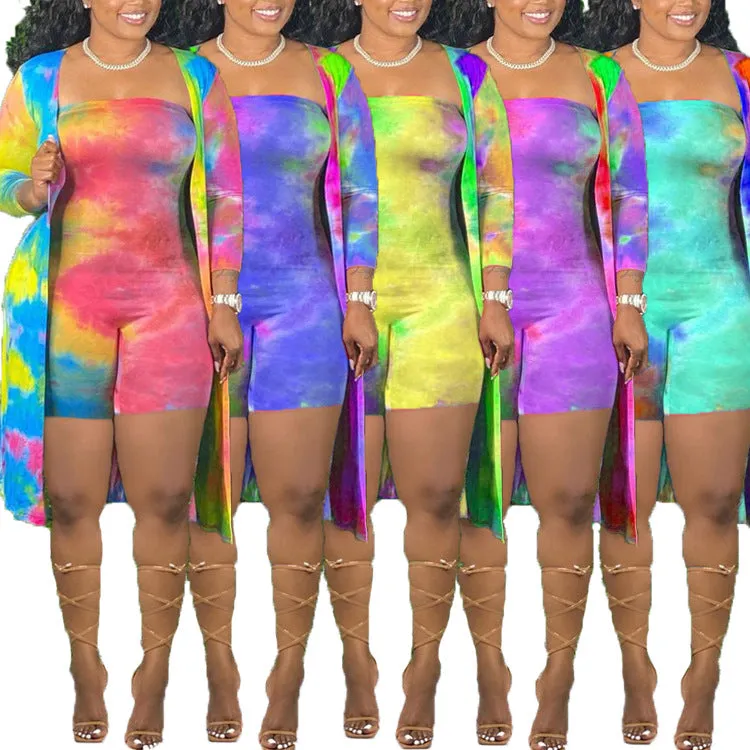Tie-dye jumpsuit long sleeve suit AY1159