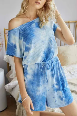 Tie-dye Striped Casual Rompers