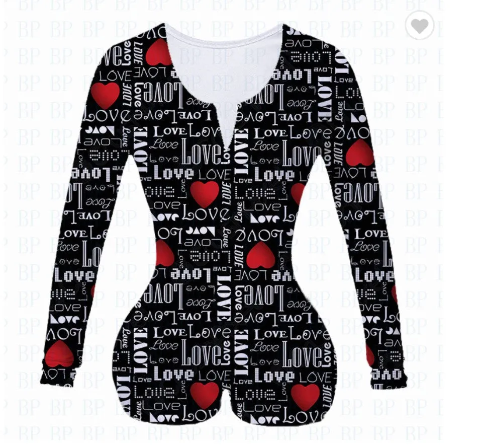 Valentine's Day rose print jumpsuit AH2033