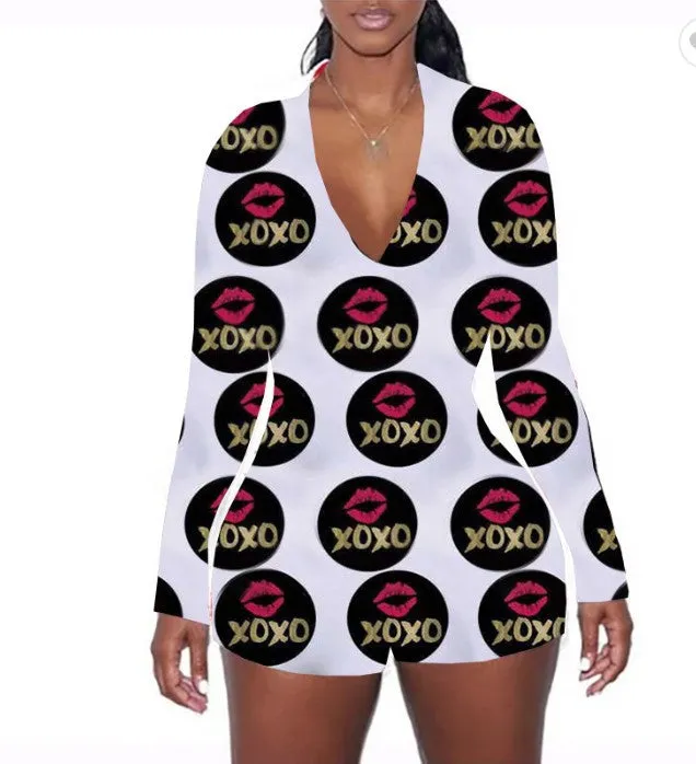 Valentine's Day rose print jumpsuit AH2033