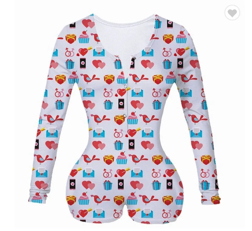 Valentine's Day rose print jumpsuit AH2033