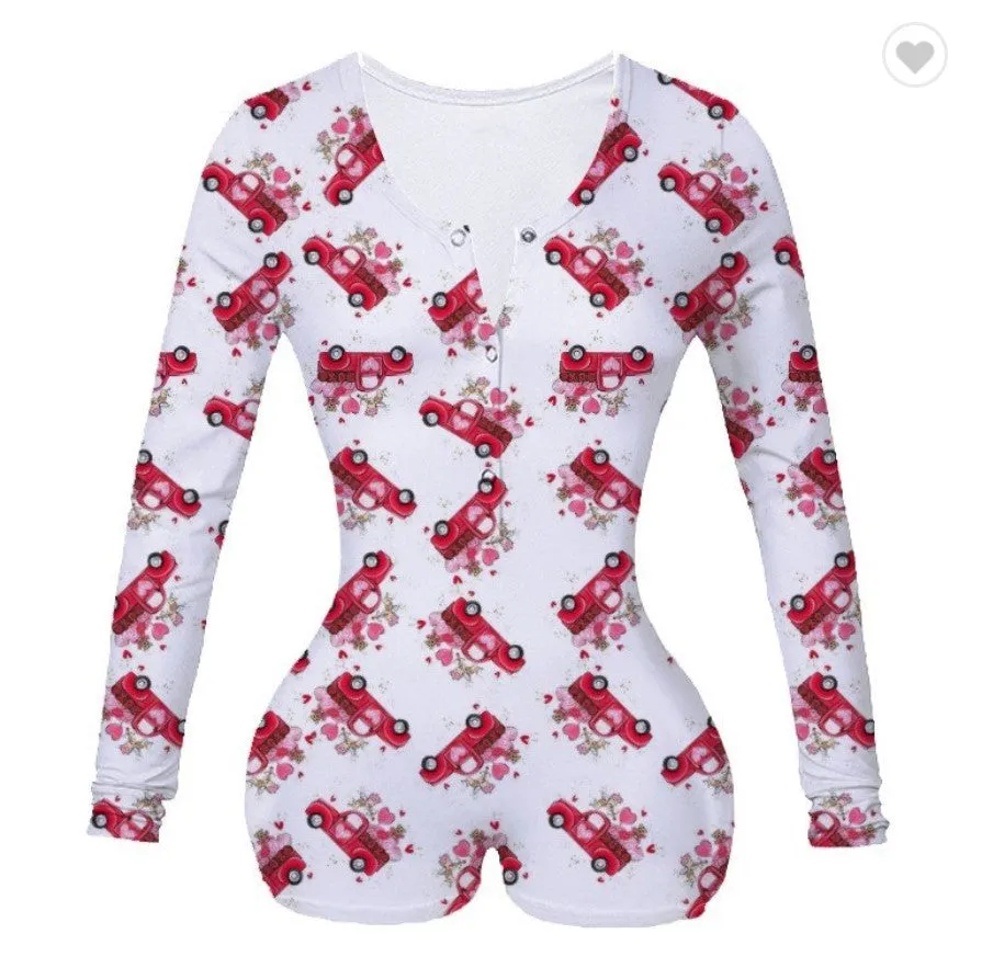 Valentine's Day rose print jumpsuit AH2033