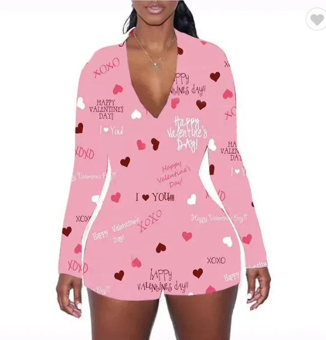 Valentine's Day rose print jumpsuit AH2033