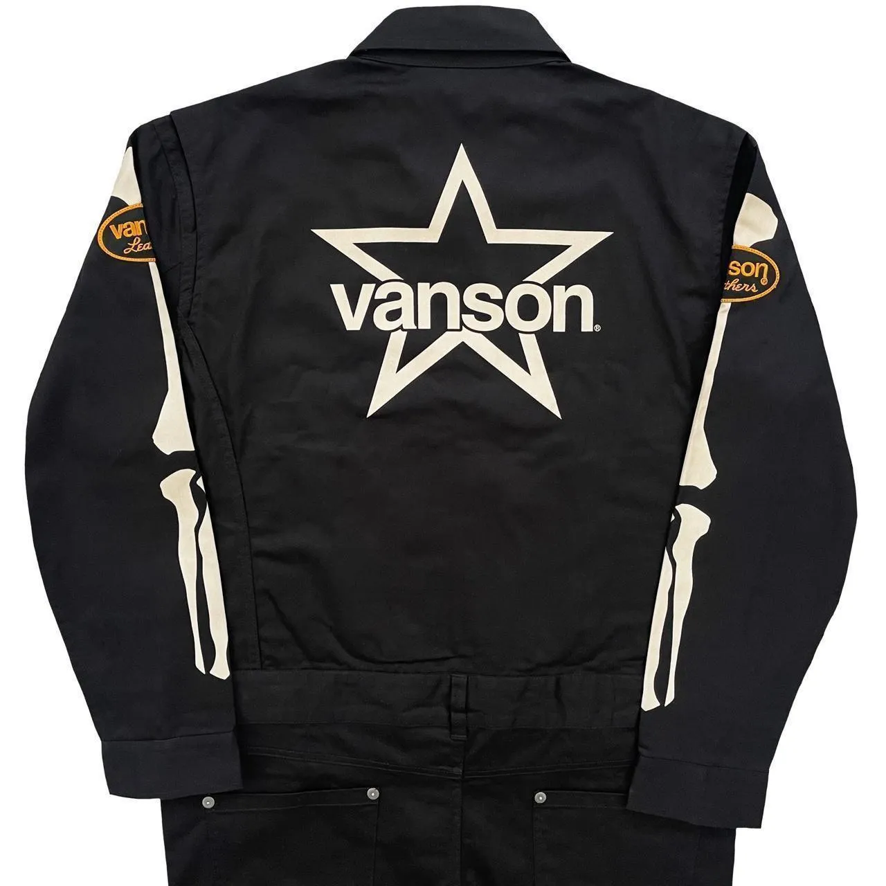 Vanson Leathers Skeleton Overalls - L
