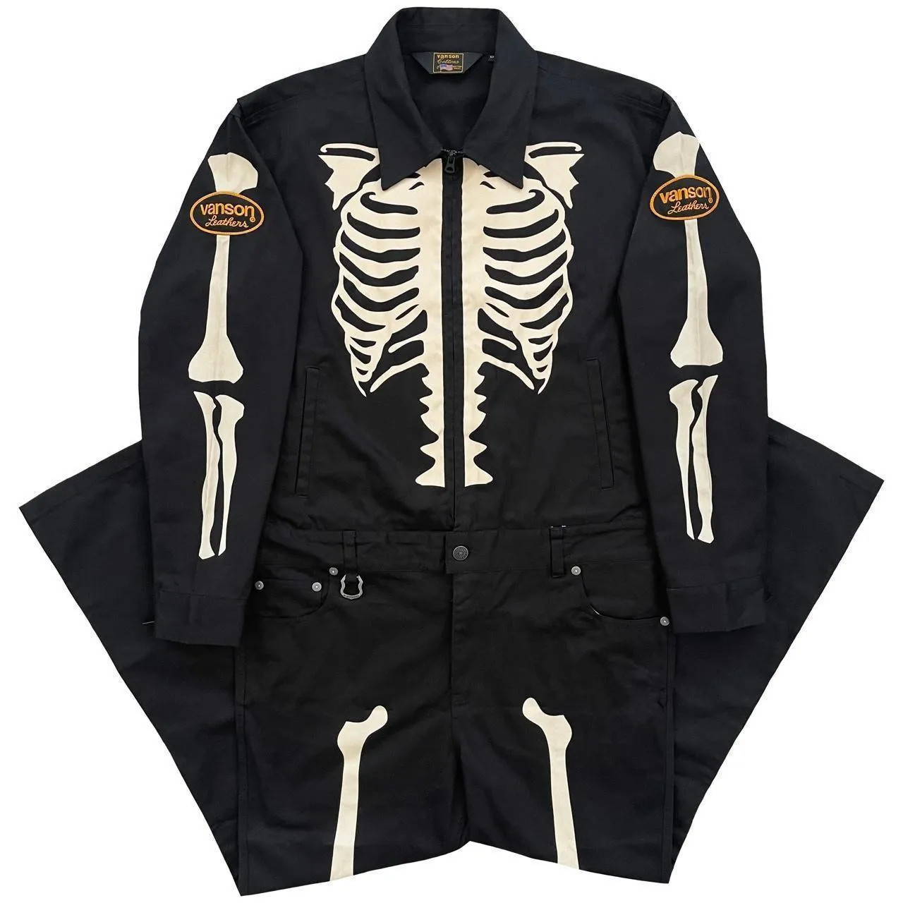 Vanson Leathers Skeleton Overalls - L