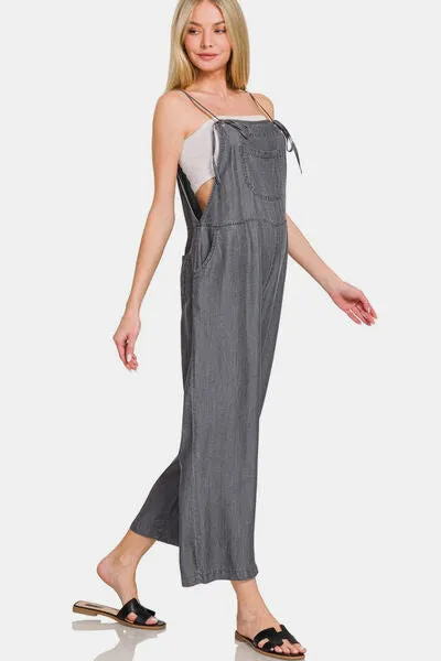 Wide Leg Thin Strap Denim Overalls