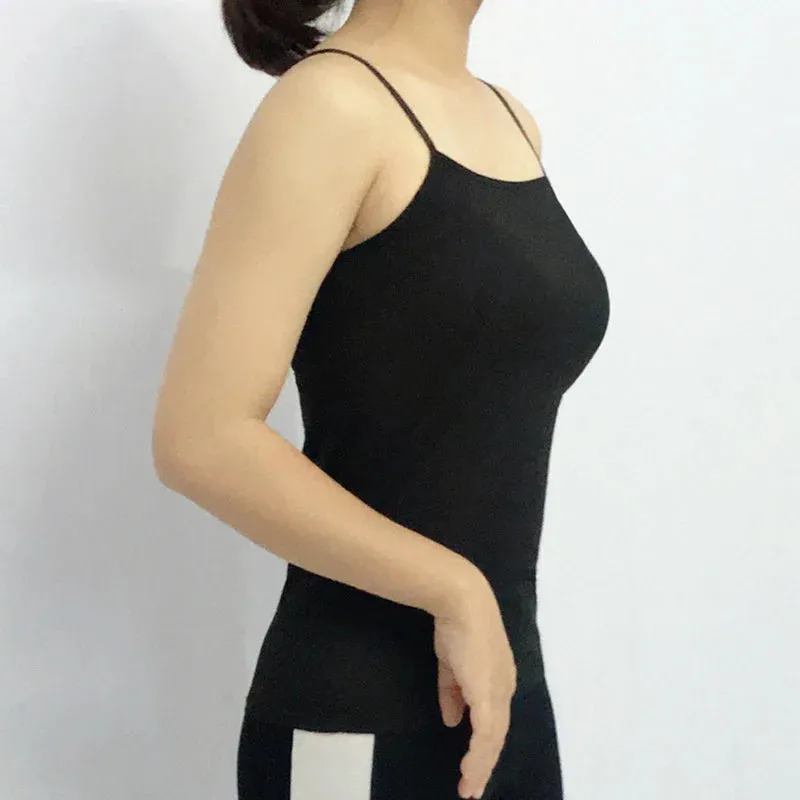 Women Camisoles Summer Girl Sexy Strap Cotton Sleeveless Thin Camisole Vest Solid Top Simple Base Vest Tops Female Undies