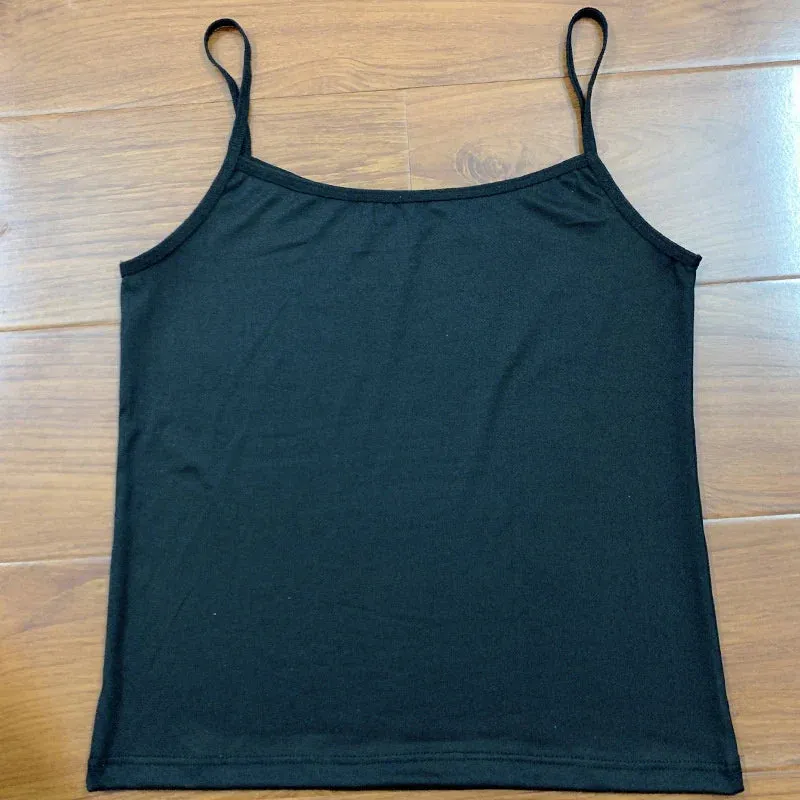 Women Camisoles Summer Girl Sexy Strap Cotton Sleeveless Thin Camisole Vest Solid Top Simple Base Vest Tops Female Undies