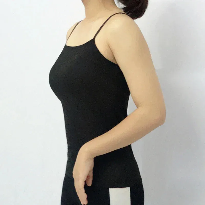 Women Camisoles Summer Girl Sexy Strap Cotton Sleeveless Thin Camisole Vest Solid Top Simple Base Vest Tops Female Undies
