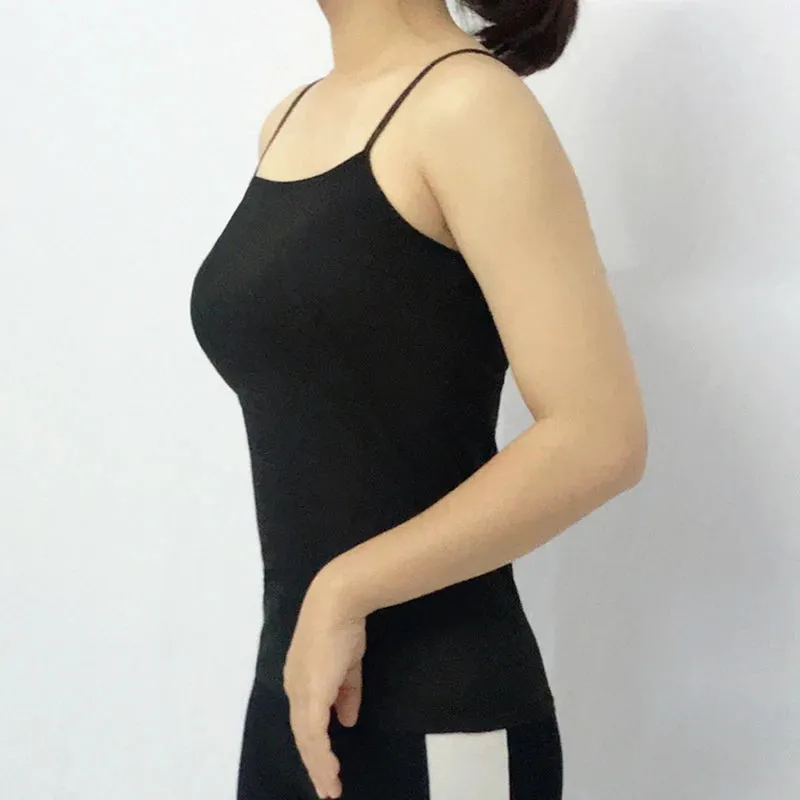 Women Camisoles Summer Girl Sexy Strap Cotton Sleeveless Thin Camisole Vest Solid Top Simple Base Vest Tops Female
