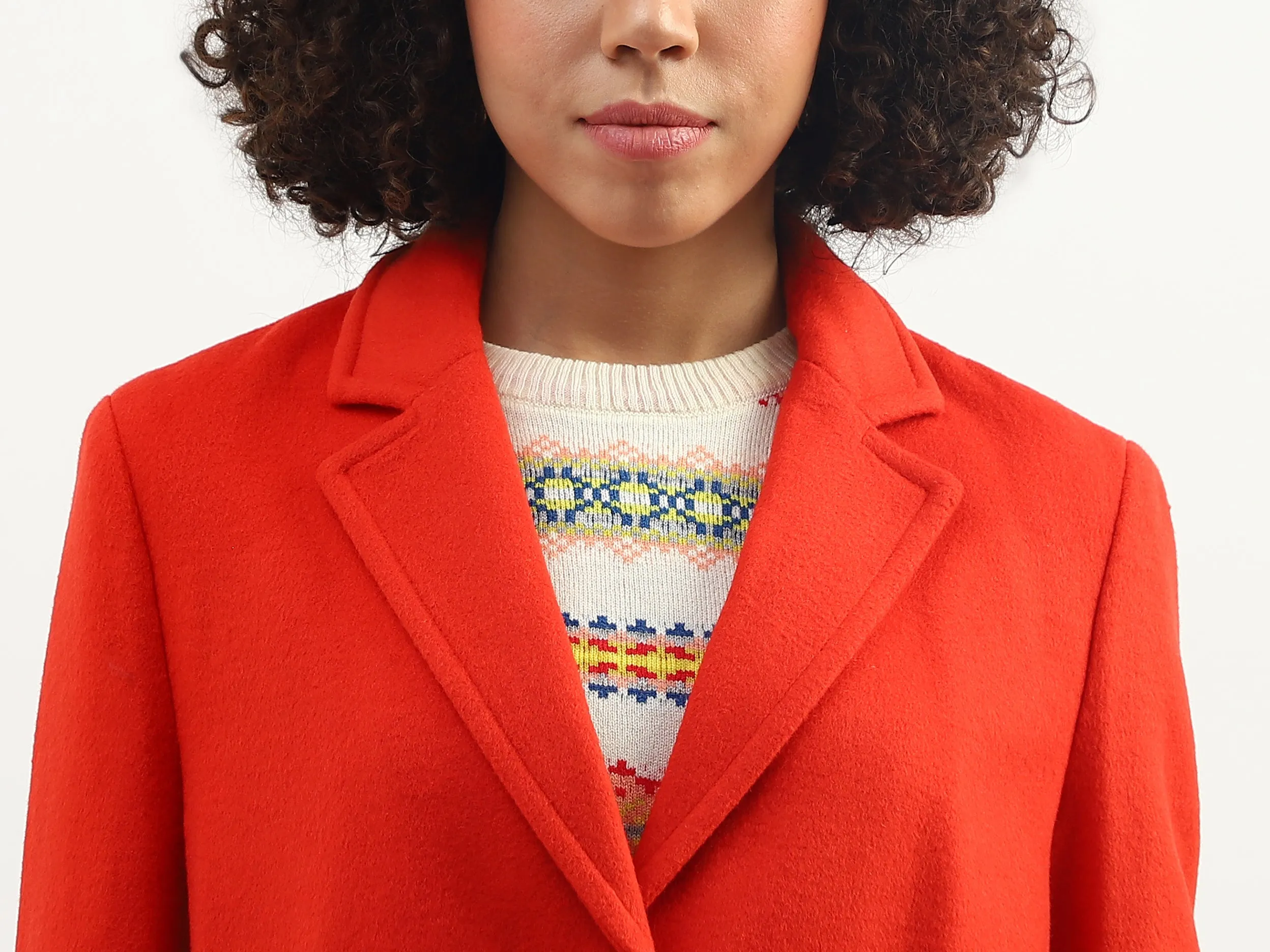 Women Solid Lapel Collar Coat