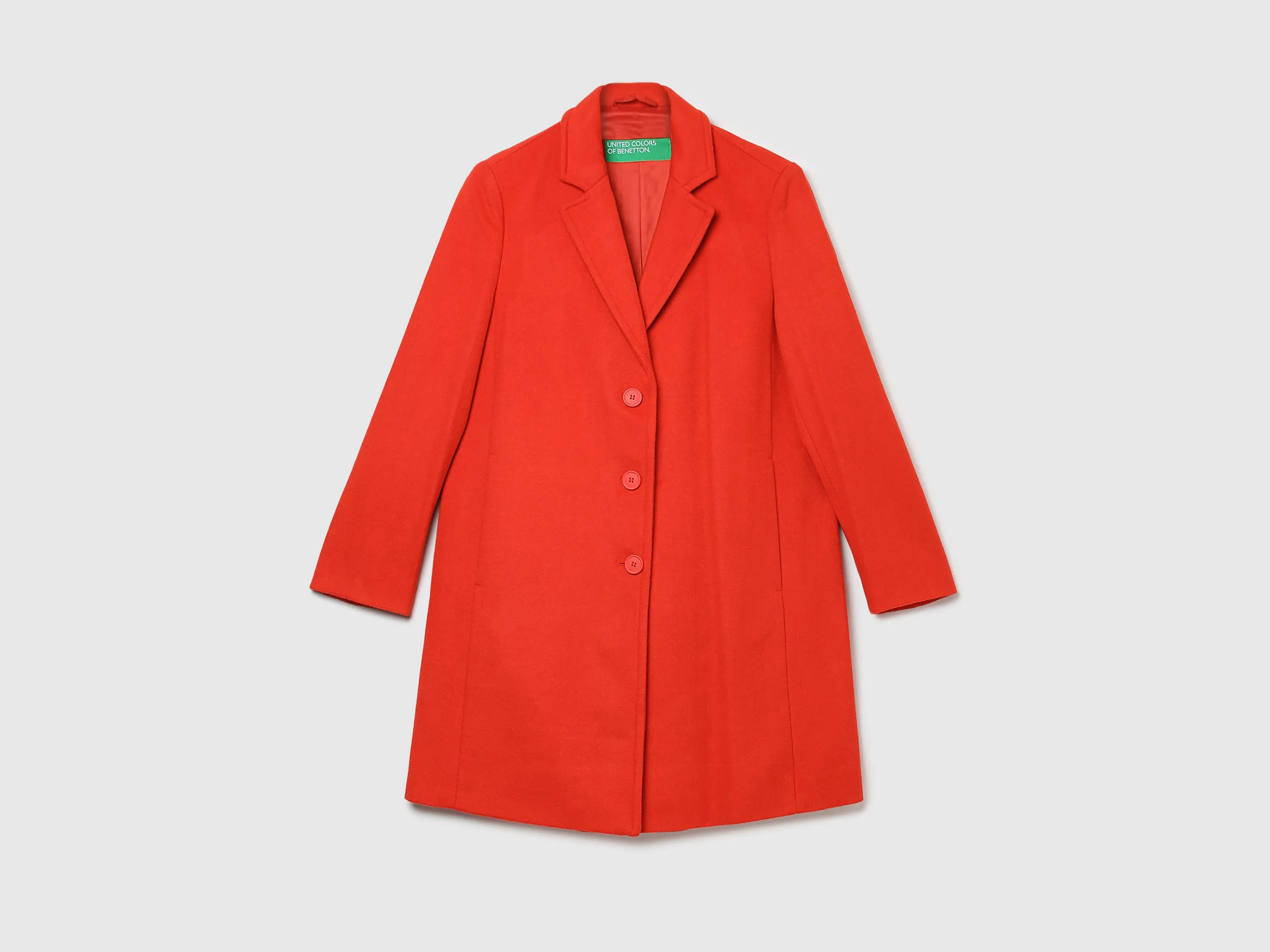 Women Solid Lapel Collar Coat