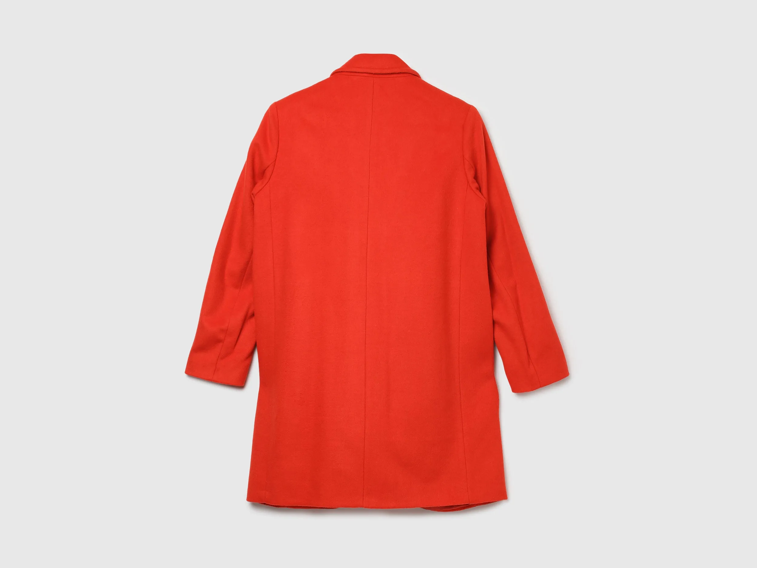 Women Solid Lapel Collar Coat