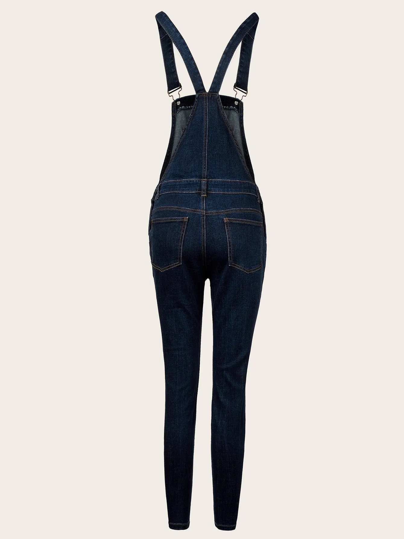Women's Stretch Denim Overalls – Vintage-Inspired Jumpsuit