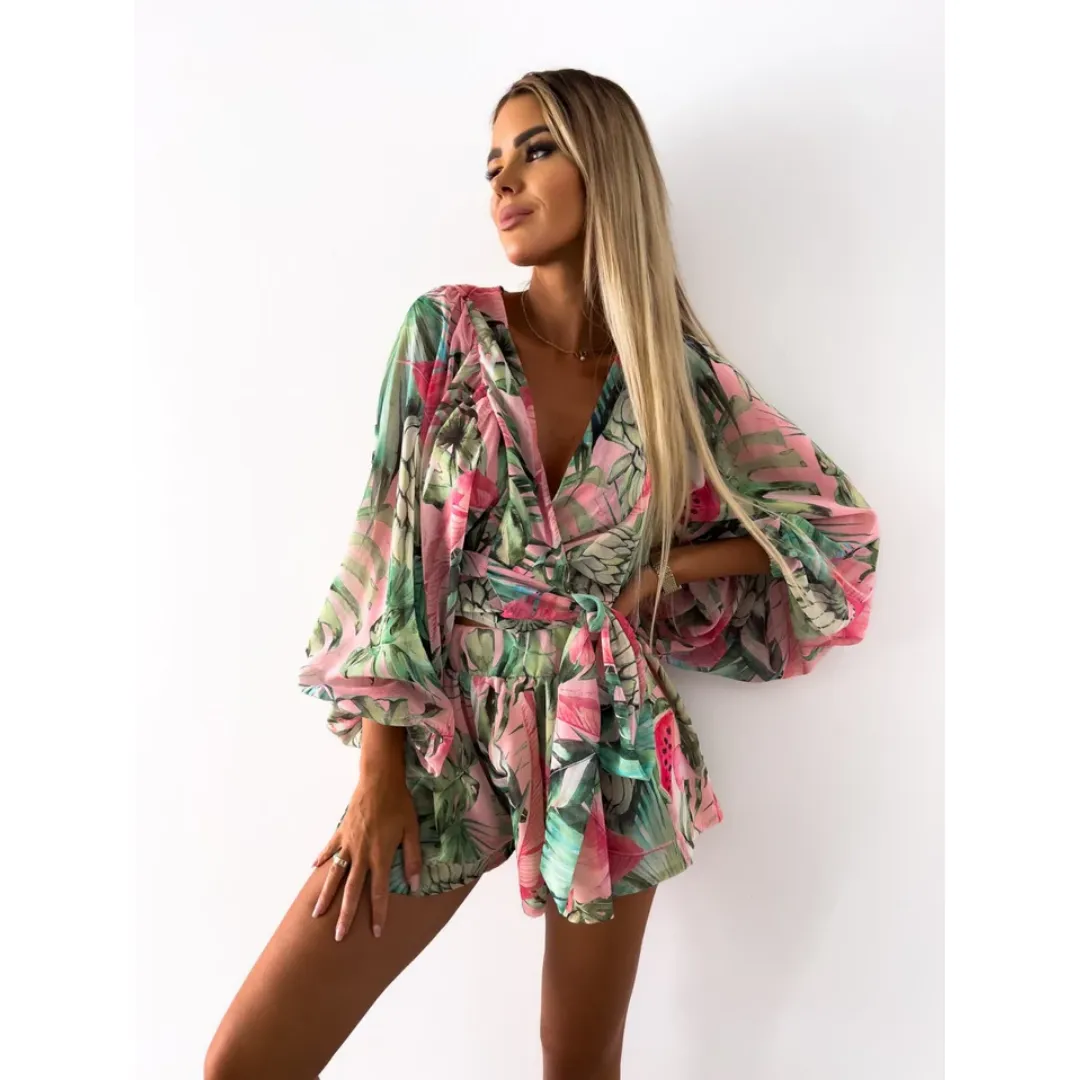 Women's Summer Beach Wide Leg Rompers | Petite