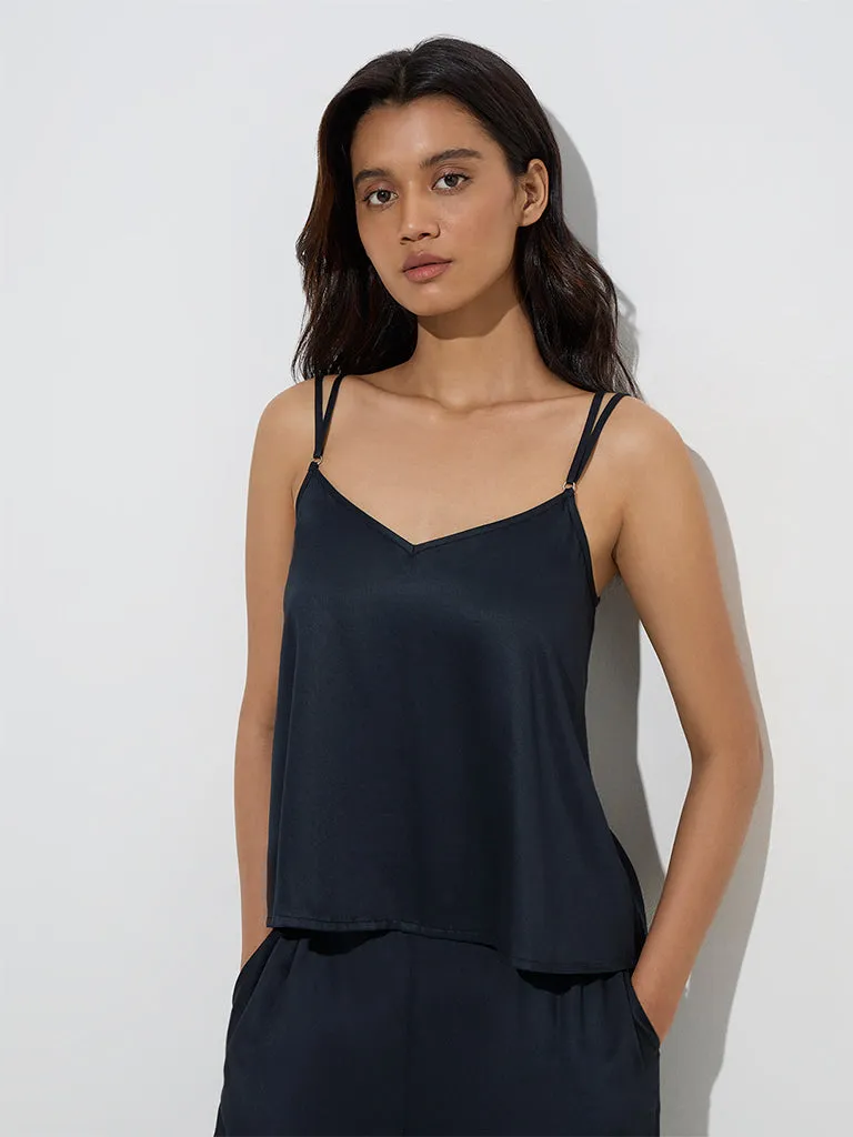 Wunderlove Solid Black Camisole