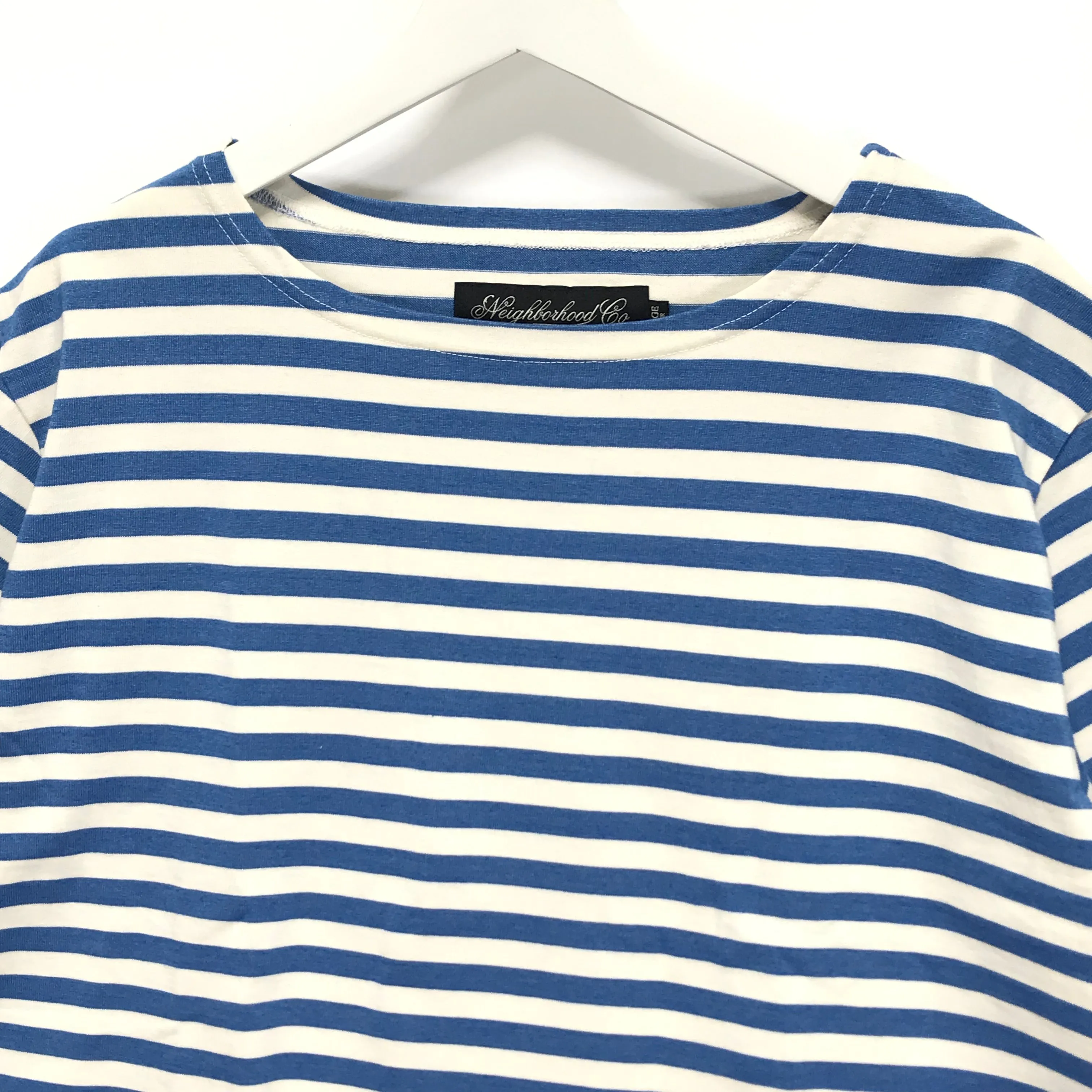 [XL] Neighborhood 17SS Pablo Striped S/S Shirt Blue
