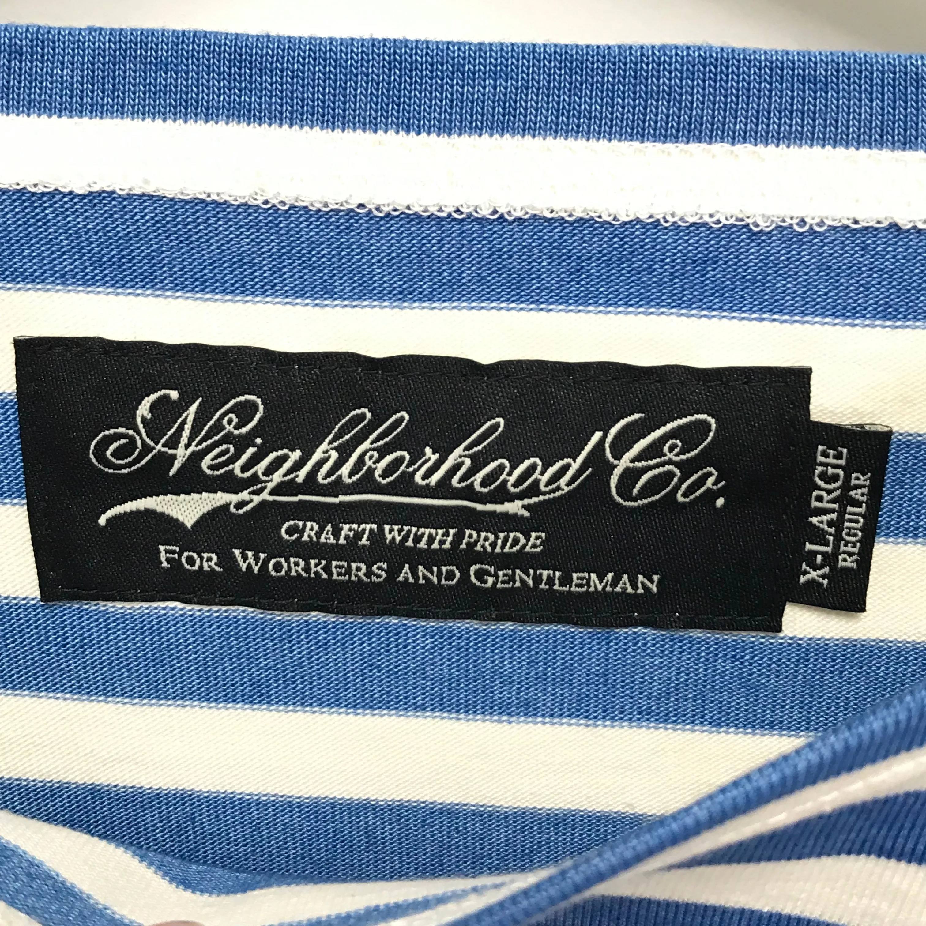 [XL] Neighborhood 17SS Pablo Striped S/S Shirt Blue