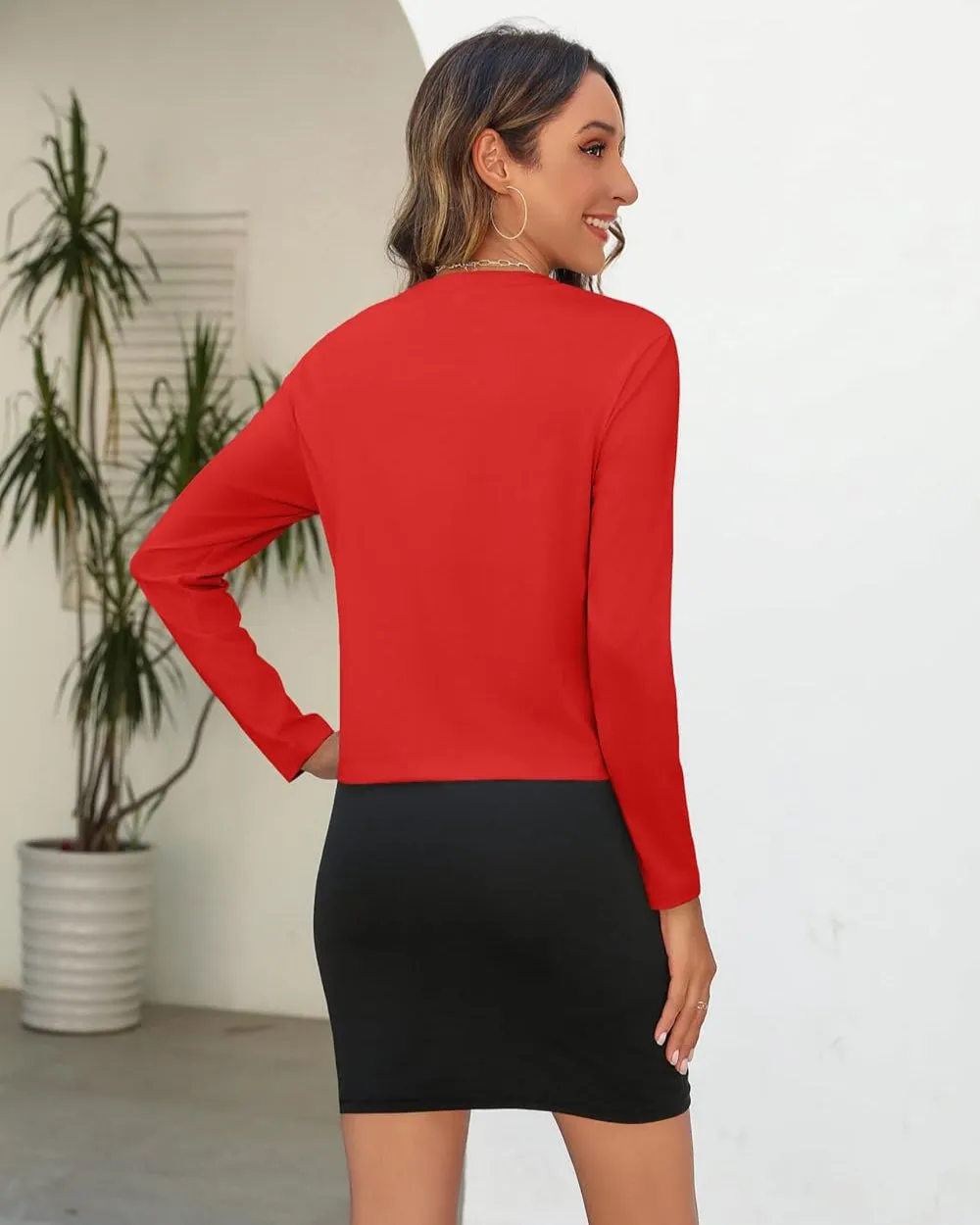 Zeagoo Women's Long Sleeve Shrug Cropped Cardigan