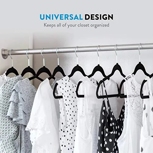 Zober Non-Slip Velvet Hangers - Suit Hangers (50-pack) Ultra Thin Space Saving 360 Degree Swivel Hook Strong and Durable Clothes Hangers Hold Up-To 10 Lbs, for Coats, Jackets, Pants, & Dress Clothes